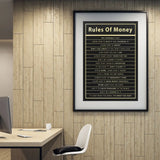 Tuffdesk Rules of Money Motivational Canvas Print