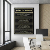 Tuffdesk Rules of Money Motivational Canvas Print