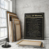 Tuffdesk Rules of Money Motivational Canvas Print