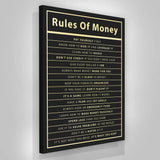 Tuffdesk Rules of Money Motivational Canvas Print