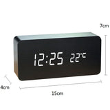 Tuffdesk Wood Square Digital LED Alarm Clock