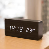 Tuffdesk Wood Square Digital LED Alarm Clock