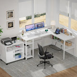 Tuffdesk Reversible L-Shaped Desk with USB Charging