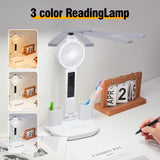 Tuffdesk 3-in-1 Multifunction LED Table Lamp with Fan and Clock