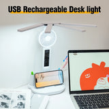 Tuffdesk 3-in-1 Multifunction LED Table Lamp with Fan and Clock