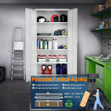 Tuffdesk Metal Garage Storage Cabinet with Locking Doors