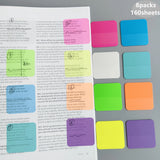 Tuffdesk Transparent Sticky Notes, 160 Sheets, 8 Colors