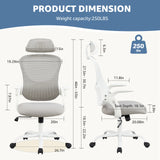 Tuffdesk Mesh Ergonomic Office Chair with Flip-up Arms