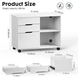 Tuffdesk 3-Drawer Mobile File Cabinet with Wheels