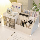 Tuffdesk Transparent Cosmetics Storage Box with Drawers