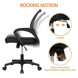 Tuffdesk Adjustable Mid-Back Mesh Swivel Office Chair with Armrests