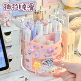 Tuffdesk Cute Rotating Pen Holder with Drawer for Desk Organization