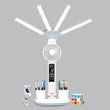 Tuffdesk 3-in-1 Multifunction LED Table Lamp with Fan and Clock