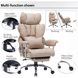 Tuffdesk 400 lbs PU Leather Office Chair with Leg Rest