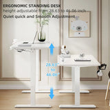 Tuffdesk 63x24 Inch Electric Adjustable Standing Desk in White