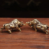 Tuffdesk Brass Lucky Bullfighting Statue for Office Desk Decor