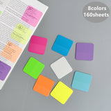 Tuffdesk Transparent Sticky Notes, 160 Sheets, 8 Colors