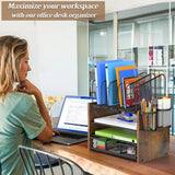 Tuffdesk 4-Tier Mesh Desk Organizer with Vertical File Holders