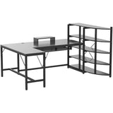 Tuffdesk 65" L-Shaped Gaming Desk with Storage Shelves