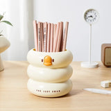 Tuffdesk Cute Cartoon Round Pencil Holder for Desk Organization