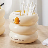 Tuffdesk Cute Cartoon Round Pencil Holder for Desk Organization