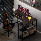 Tuffdesk 39" L-Shaped Home Office Desk with Shelf