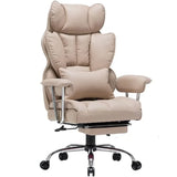 Tuffdesk 400 lbs PU Leather Office Chair with Leg Rest