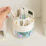 Tuffdesk Cute Rotating Pen Holder with Drawer for Desk Organization