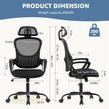 Tuffdesk Ergonomic Mesh Office Chair with Fixed Armrests