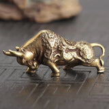 Tuffdesk Brass Lucky Bullfighting Statue for Office Desk Decor