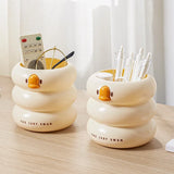 Tuffdesk Cute Cartoon Round Pencil Holder for Desk Organization