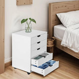 Tuffdesk 5-Drawer Mobile Filing Cabinet with Lockable Casters