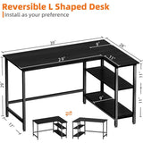 Tuffdesk 39" L-Shaped Home Office Desk with Shelf